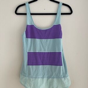 lululemon athletica Mint and Purple Striped Tank Top